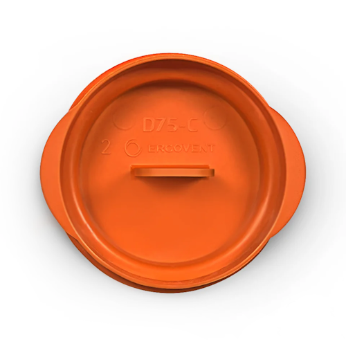 PP plastic end cap ERGOVENT AERO-PRO D75-C (with gasket / for 75 mm connectors)