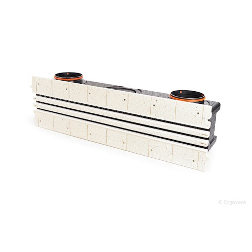 Slot ventilation diffuser ERGOVENT LINEO-PRO CONDI-160 (thermally insulated EPP plenum / 160 mm duct conections / 3 slots x 1000 mm x 20 mm)