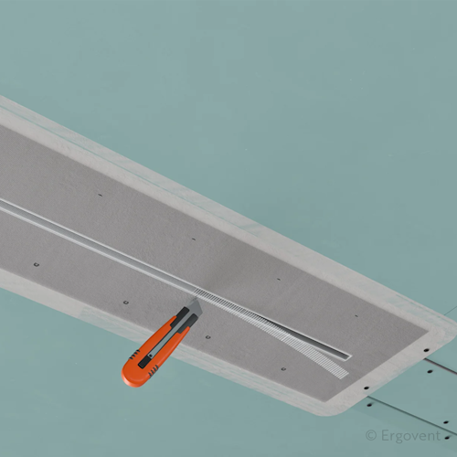 Slot ventilation diffuser ERGOVENT LINEO-600 (2 x 75 mm duct conections / 1 slot x 600 mm x 20 mm / with damper)