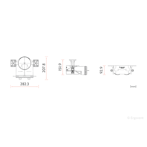 PP plastic diffuser plenum box ERGOVENT AERO-PRO SLIM BOX 2x75 (2 x 75 mm duct connections / 125 mm connection for diffuser)