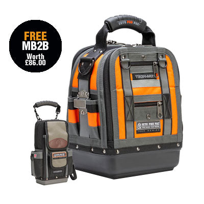 Veto Pro Pac Tech-MCT Hi-Viz Orange Compact/Tall Tool Bag with Free MB2B Meter Bag