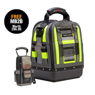 Veto Pro Pac Tech-MCT Hi-Viz Yellow Compact/Tall Tool Bag with Free MB2B Meter Bag