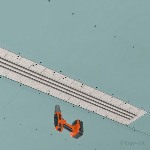 Slot ventilation diffuser ERGOVENT LINEO-PRO CONDI-160 (thermally insulated EPP plenum / 160 mm duct conections / 3 slots x 1000 mm x 20 mm)
