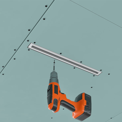 Slot ventilation diffuser ERGOVENT LINEO-500 (2 x 75 mm duct conections / 1 slot x 500 mm x 20 mm / with damper)