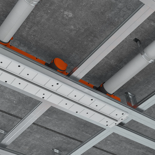 Slot ventilation diffuser ERGOVENT LINEO-600 (2 x 75 mm duct conections / 1 slot x 600 mm x 20 mm / with damper)