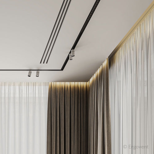 Slot ventilation diffuser ERGOVENT LINEO-PRO CONDI-160 (thermally insulated EPP plenum / 160 mm duct conections / 3 slots x 1000 mm x 20 mm)