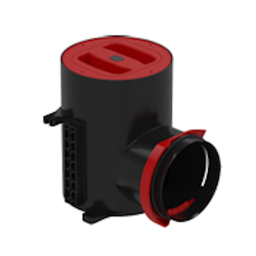Zehnder Housing TVA-P90, Connects 1x Dia 125mm Valve to 1 x Dia 90mm Port, 60mm Length (Including Mounting Set for Concrete Applications)