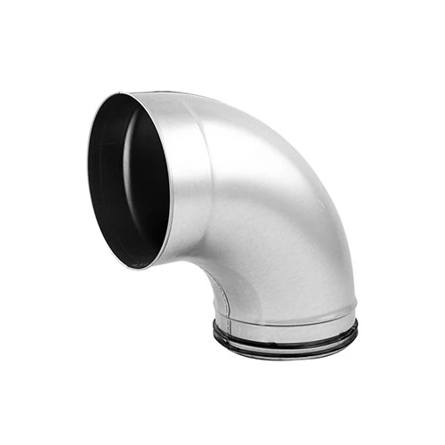 BMU Pressed Bend Female End & Safe End Galvanised, 90 Deg, 125mm Diameter