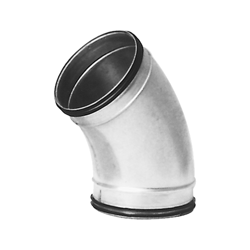 BSU Pressed 45 Deg Bend Long Safe Galvanised, 125mm Diameter