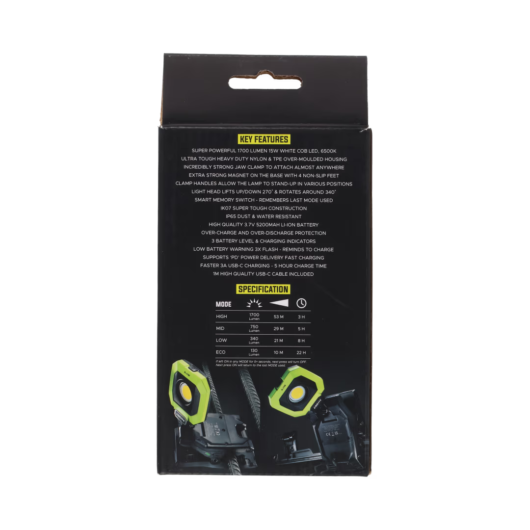 Unilite 1700LM Rechargeable Clamp Light