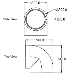 Zehnder GD Round Ducting, Insulated GD9 90 Deg Bend Dia 160 mm