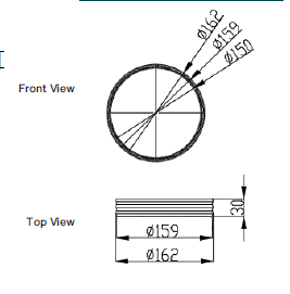 Zehnder GD Round Ducting, GD9 Dia 160 to Dia 150 mm Reducer, For Insulated System