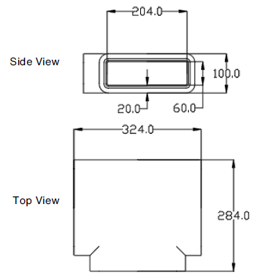 Zehnder GD Rectangular Ducting, Insulated GD8 Horizontal T-Piece 204x60 mm