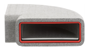 Zehnder GD Rectangular Ducting, Insulated GD8 90 Deg Horizontal Bend 204x60 mm