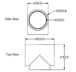 Zehnder GD Round Ducting, Insulated GD8 T-Piece, Dia 160 mm