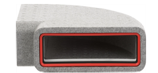 Zehnder GD Rectangular Ducting, Insulated GD9 45 Deg Horizontal bend 220x90 mm