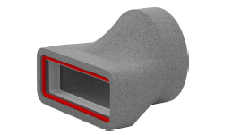 Zehnder GD rectangular ducting, insulated GD9 to ø 160mm straight adaptor 220x90 mm