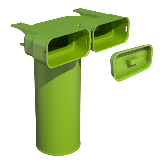 Ubbink Valve Adaptor AE55sc 125mm 90° 130/60mm mm Outside/Inside Diameter Duct