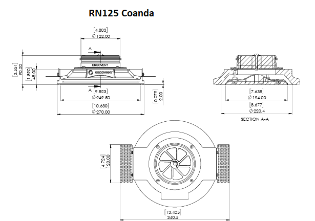 Ergovent Rondo Coanda Ventilation Diffuser - 100/125mm Sizes Available