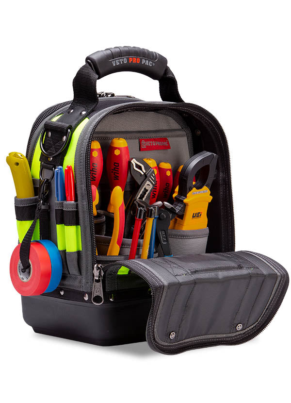 Veto Pro Pac Tech-MCT Hi-Viz Yellow Compact/Tall Tool Bag with Free MB2B Meter Bag