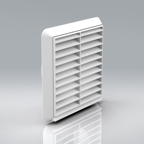 Verplas 125mm Louvred Grille - With Round Spigot 125mm & Flyscreen