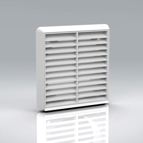 Verplas 150mm Louvred Grille - With Round Spigot 150mm & Flyscreen