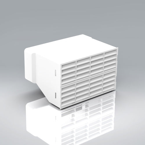 Verplas 220mm x 90mm Double Airbrick Adaptor c/w Grille