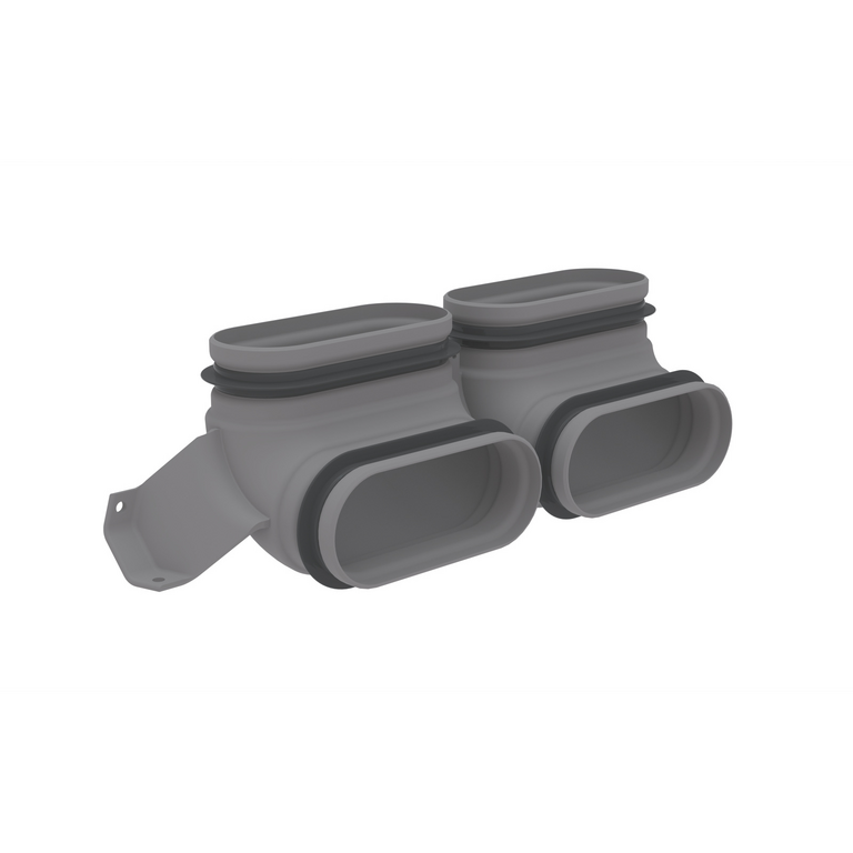 Zehnder CK300 Rigid Twin Duct, Vertical 90 Deg Bend