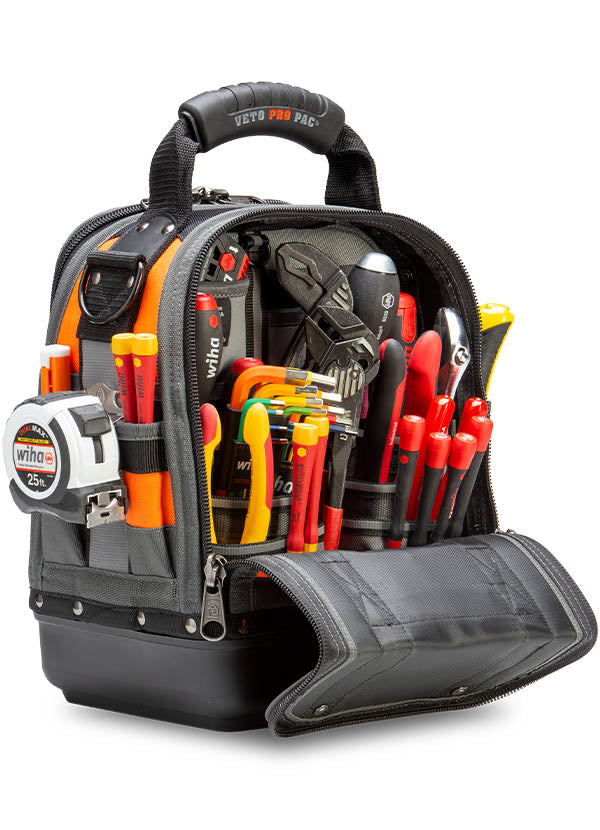 Veto Pro Pac Tech-MCT Hi-Viz Orange Compact/Tall Tool Bag with Free MB2B Meter Bag