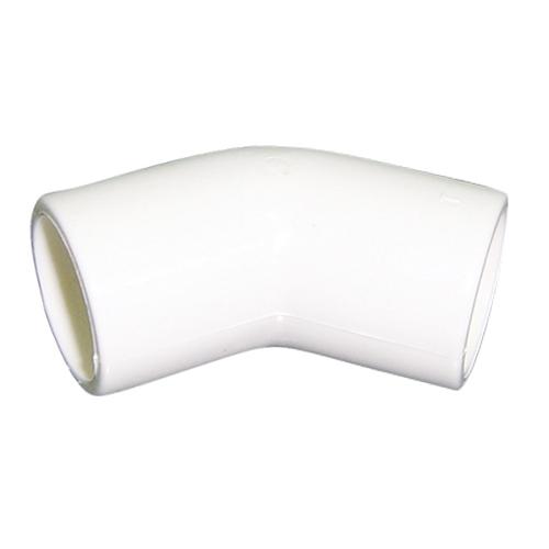 White 45 deg elbow - 11-4" (33.6mm OD, 25mm ID)bag of 5