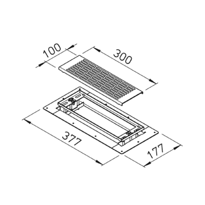 Airflow 300 x 100mm Floor Grille (Stainless Steel)