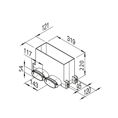 Airflow 90˚ Oval Wall/ Floor Outlet (for use with AirflexPro)