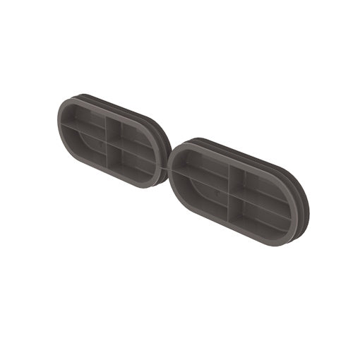 990322024Zehnder CK300 rigid twin duct, end caps, 2 pieces