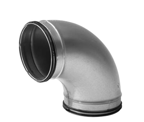 Lindab BU 180mm Pressed galvanised metal 90° Bend Safe