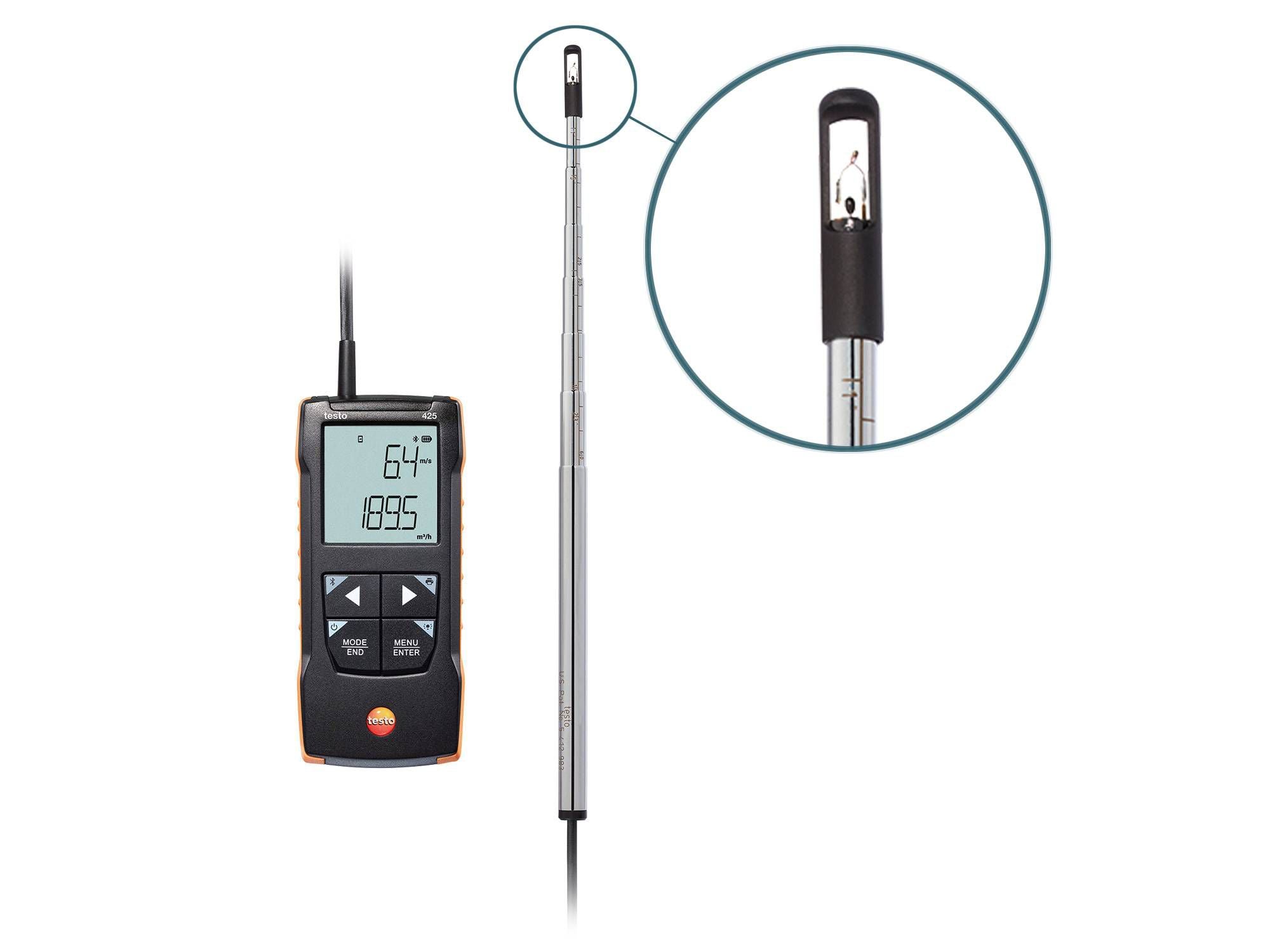Testo 425 - Digital hot wire anemometer with App connection