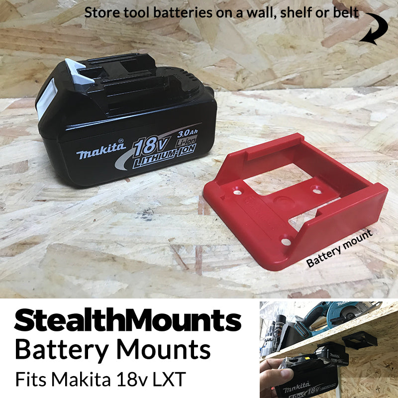 StealthMounts Red Battery Mounts for Makita 18v