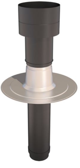 Ubbink OFT5 ASPHALT Insulated Flat Roof Terminal 150 mm BLACK