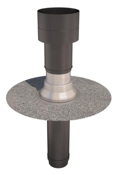 Ubbink OFT 5 BITUMEN Insulated Flat Roof Terminal 125 mm BLACK