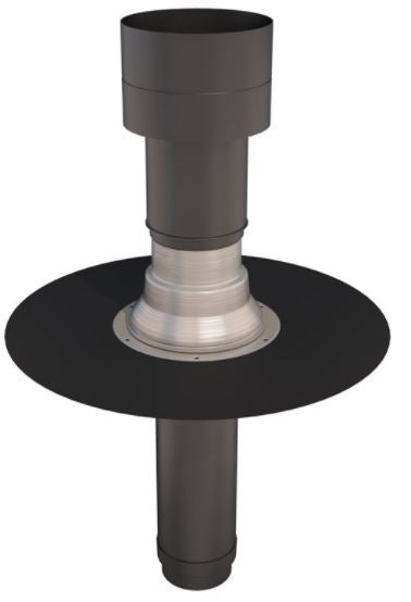 Ubbink OFT 5 EPDM Insulated Flat Roof Terminal 125 mm BLACK