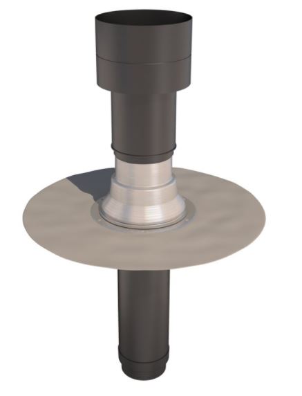 Ubbink OFT5 PVC Insulated Flat Roof Terminal 150 mm BLACK