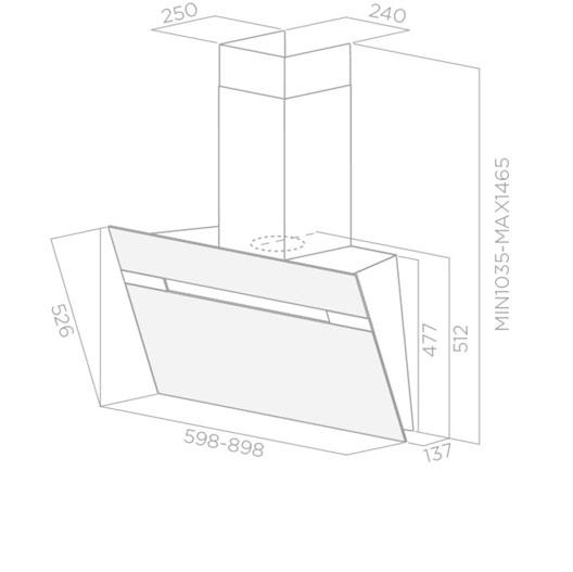 Elica Ascent Cooker Hood with Chimney Kit