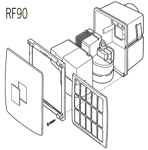 Greenwood Centrifugal Recessed Fan with Timer, Remotely Switched - RF90TW