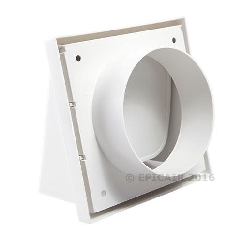 150mm-6" External Weatherproof Cowl with Back draught Shutter - White