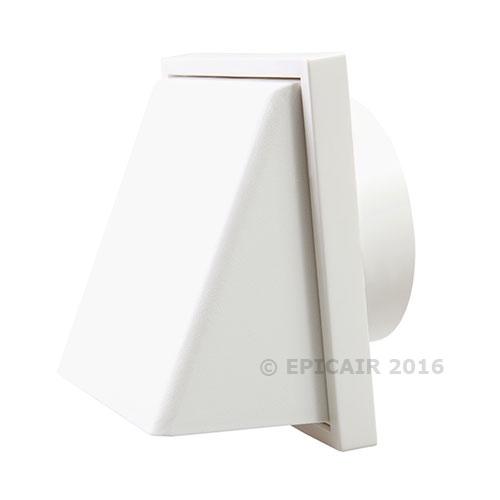 125mm-5" External Weatherproof Cowl with Back draught Shutter - White