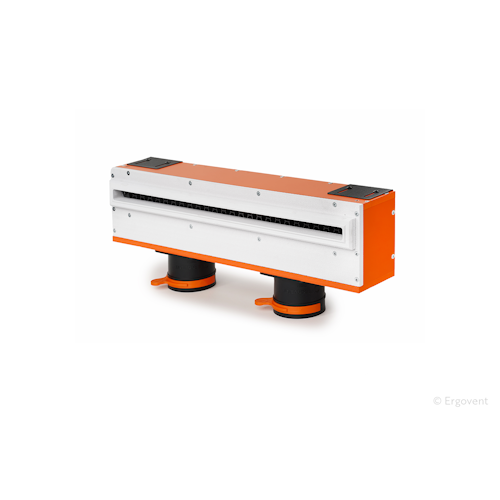 Slot ventilation diffuser ERGOVENT LINEO-500 (2 x 75 mm duct conections / 1 slot x 500 mm x 20 mm / with damper)