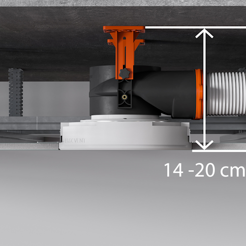 PP plastic diffuser plenum box ERGOVENT AERO-PRO SLIM BOX 2x75 (2 x 75 mm duct connections / 125 mm connection for diffuser)