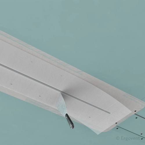 Slot ventilation diffuser ERGOVENT LINEO-600 (2 x 75 mm duct conections / 1 slot x 600 mm x 20 mm / with damper)
