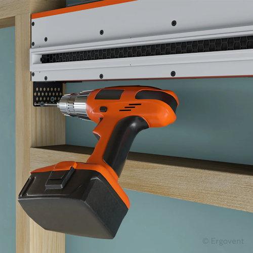 Slot ventilation diffuser ERGOVENT LINEO-500 (2 x 75 mm duct conections / 1 slot x 500 mm x 20 mm / with damper)