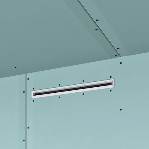 Slot ventilation diffuser ERGOVENT LINEO-500 (2 x 75 mm duct conections / 1 slot x 500 mm x 20 mm / with damper)