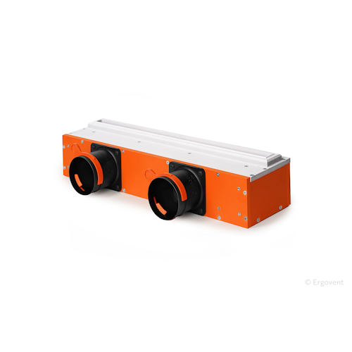 Slot ventilation diffuser ERGOVENT LINEO-500 (2 x 75 mm duct conections / 1 slot x 500 mm x 20 mm / with damper)